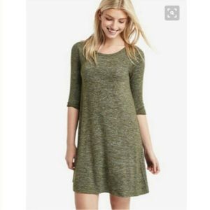Gap Softspun knit long sleeve swing dress, Heather Green SIZE M